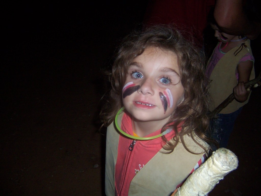 My daughter Rachel had colorful native American looking face paint | A Tarantula Hawk Encounter