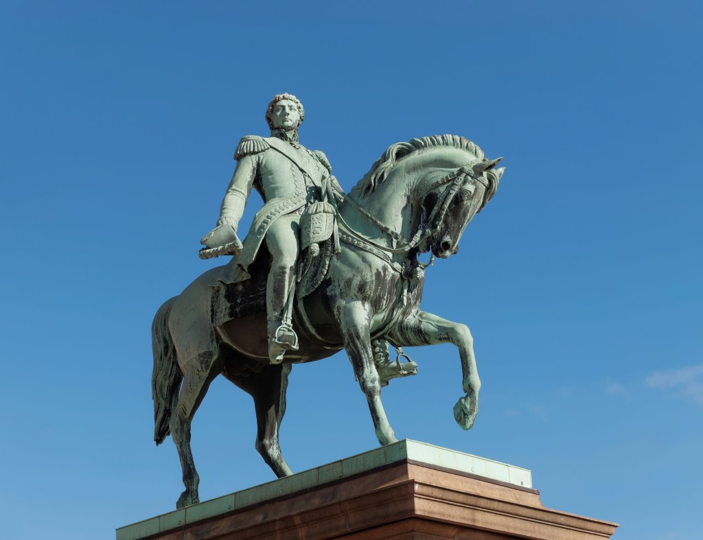 Statue of Carl XIV sitting on a horse | Sweden and Norway and Carl XIV Bernadotte