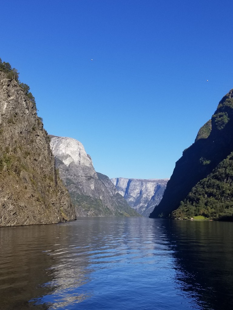 The photo is of the beginning of Sognefjord, or rather the end of Sognefjord inland of Norway.