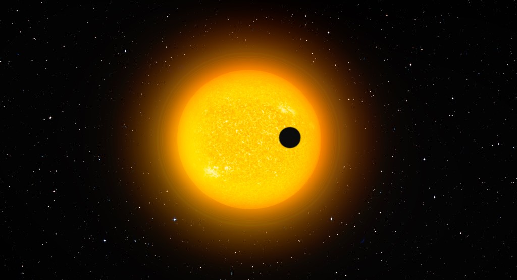 Black dot on a bright star.