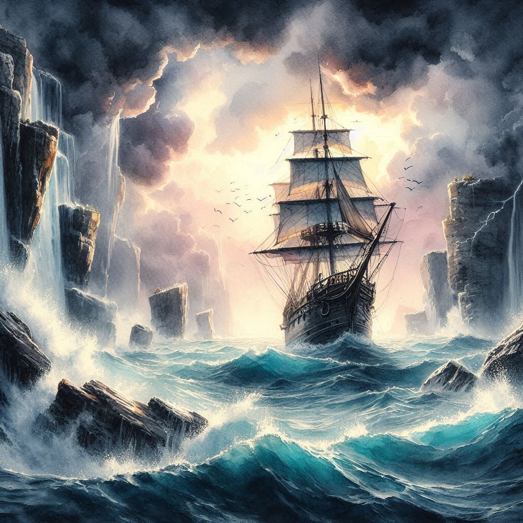 Old wooden ship on stormy waters | That Earth is round was well known long before Columbus