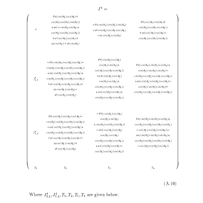 Hundreds of trigonometric expressions arranged in a 4 X 4 matrix.