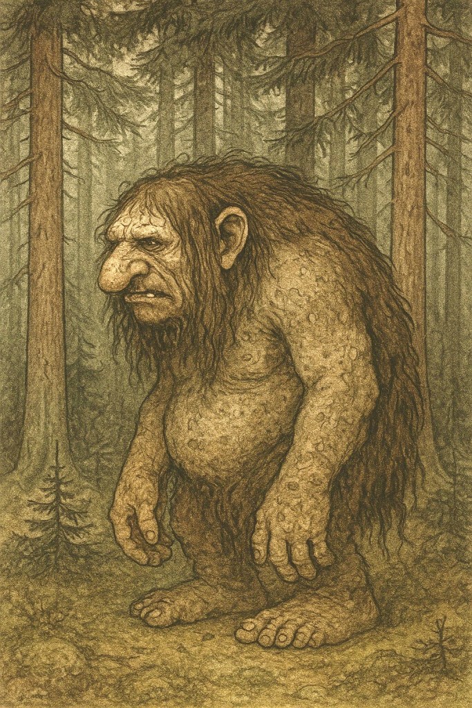 A troll standing in the forest