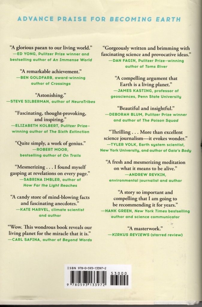 Back cover of Becoming Earth: How Our Planet Came to Life by Ferris Jabr.