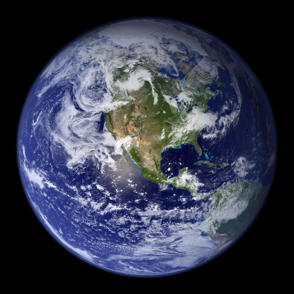 A photo of planet Earth from space.