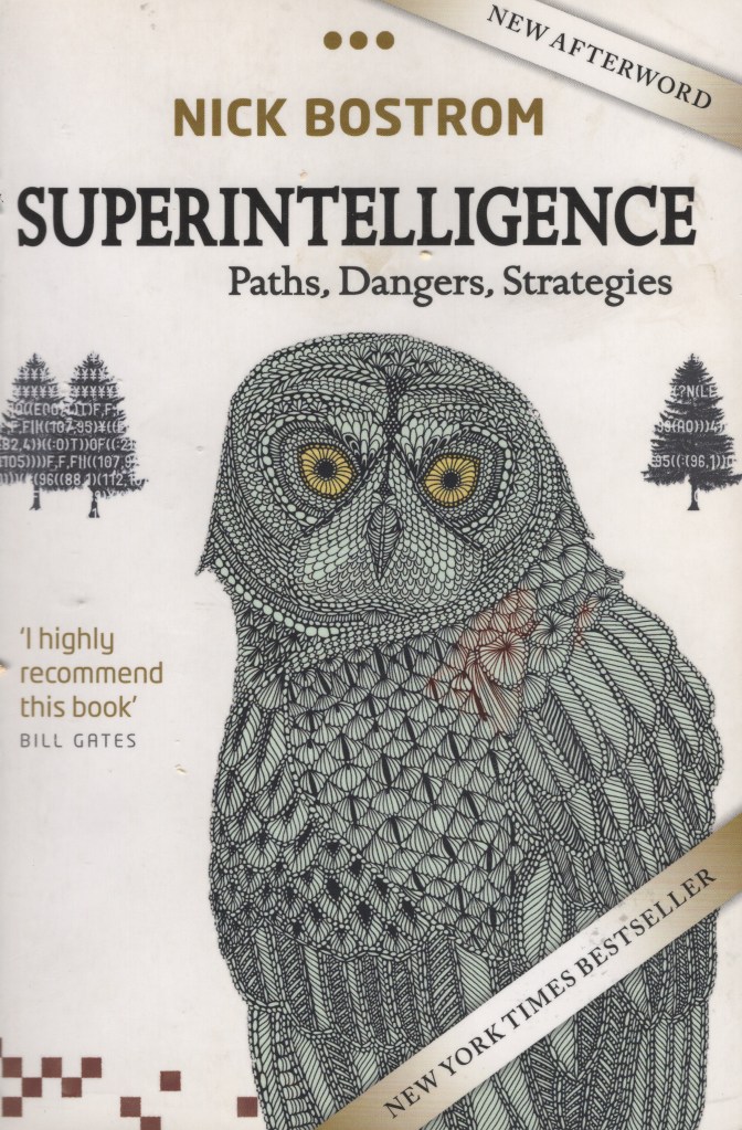 The front cover features the picture of an owl, a few trees, a recommendation by Bill Gates, title and author on a white background.