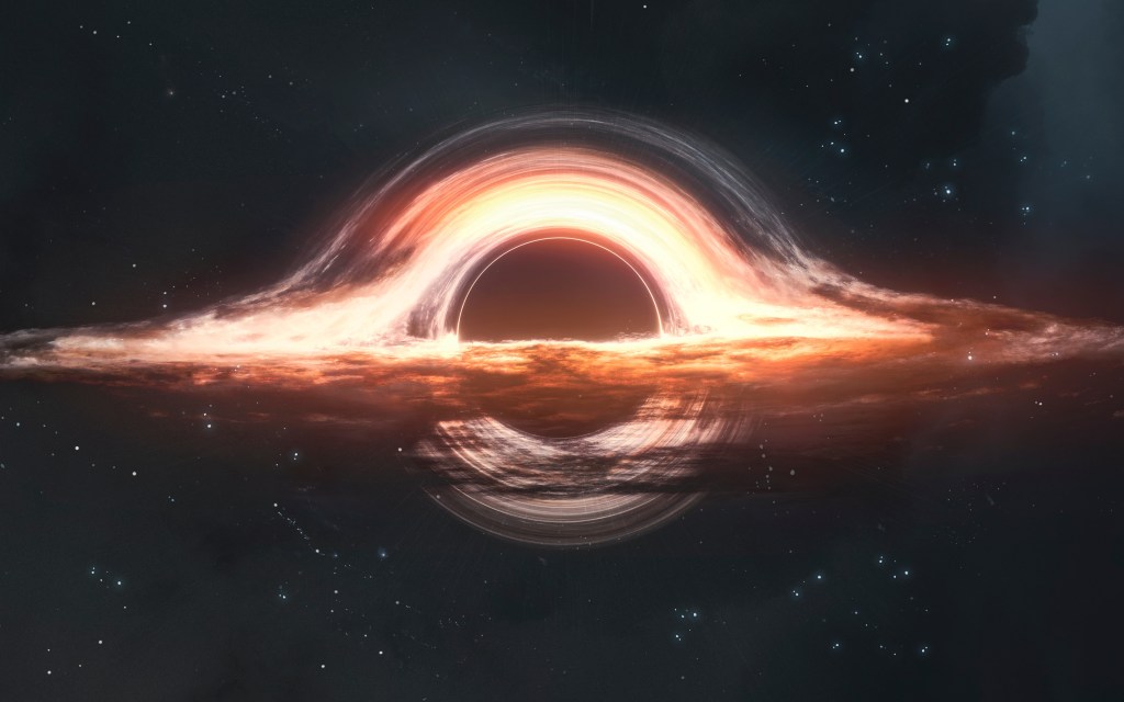 A black hole with a large bright accretion disk.